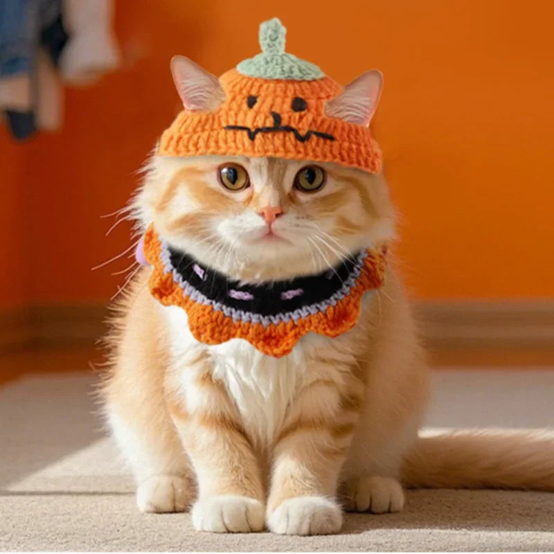 Cute Little Pumpkin Hat & Neck Puffs