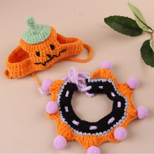 Cute Little Pumpkin Hat & Neck Puffs